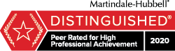 Martindale-Hubble Distinguished - Peer Rated for High Professional Achievement
